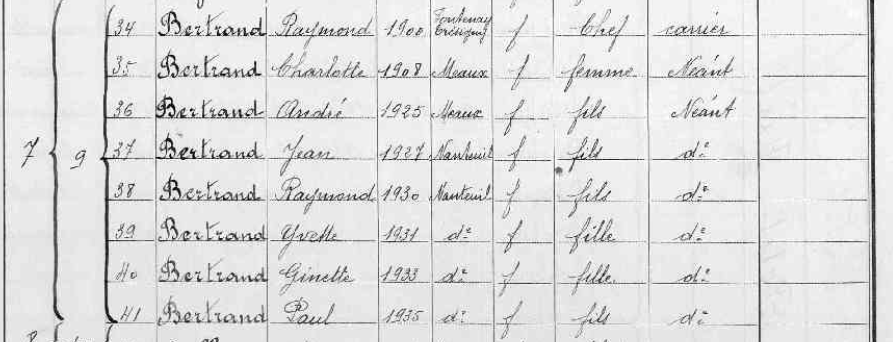 bertrand raymond combe charlotte recensement 1936 nanteuil les meaux